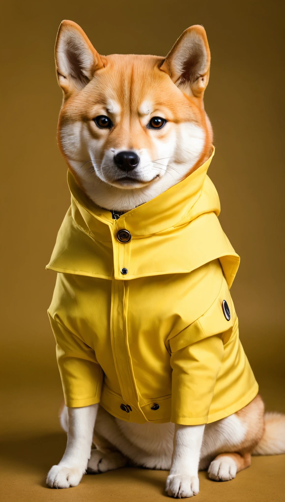 A Shiba Inu anthropomorphized，Wearing Clothing，humanimal，upperbody