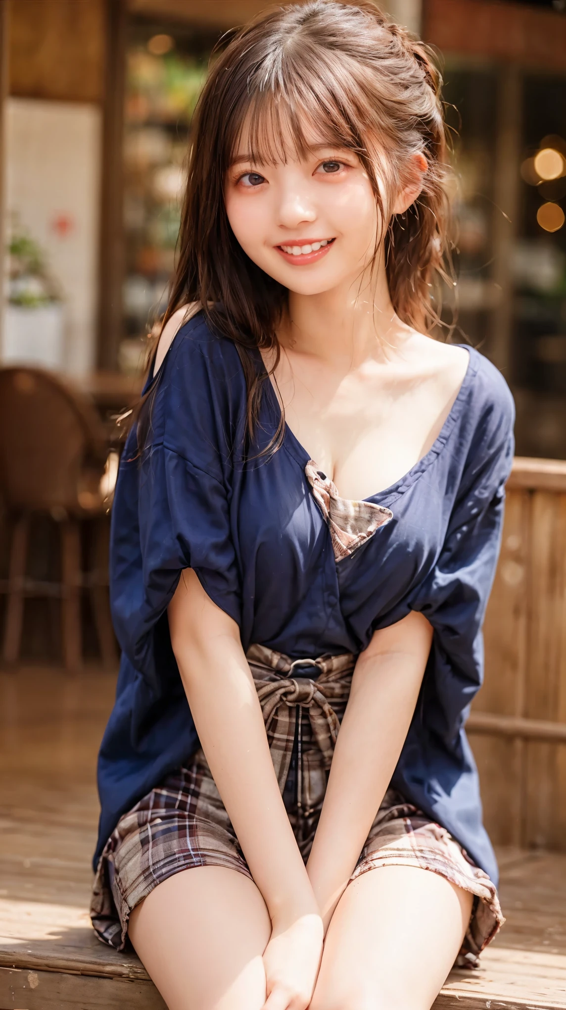 highest quality、8k quality、Ultra HD、young woman、Small face、18-year-old、slender、Open-chested kimono、Laughing with your mouth open(1.3)、Model-like exposed legs、Small breasts、Leaning forward、Sticking out tongue(1.7)、Drooling(1.9)、nude crotch、nude shoulder、Young Breasts、