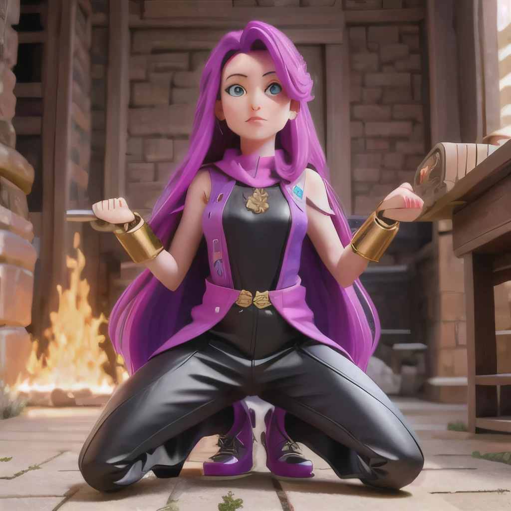 kneel （（Flowing purple and pink hair））（Foreigners）