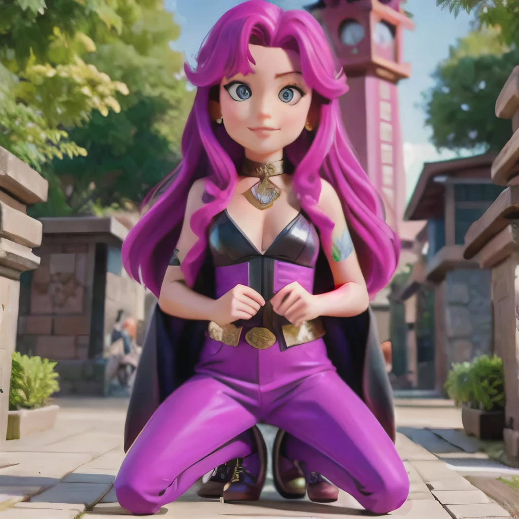 kneel ((Flowing purple and pink hair))(Foreigners)