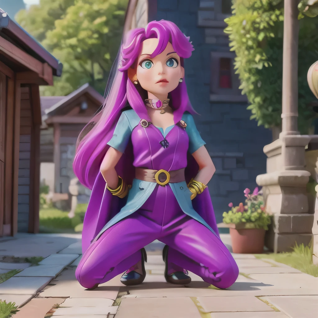 kneel ((Flowing purple and pink hair))(Foreigners)