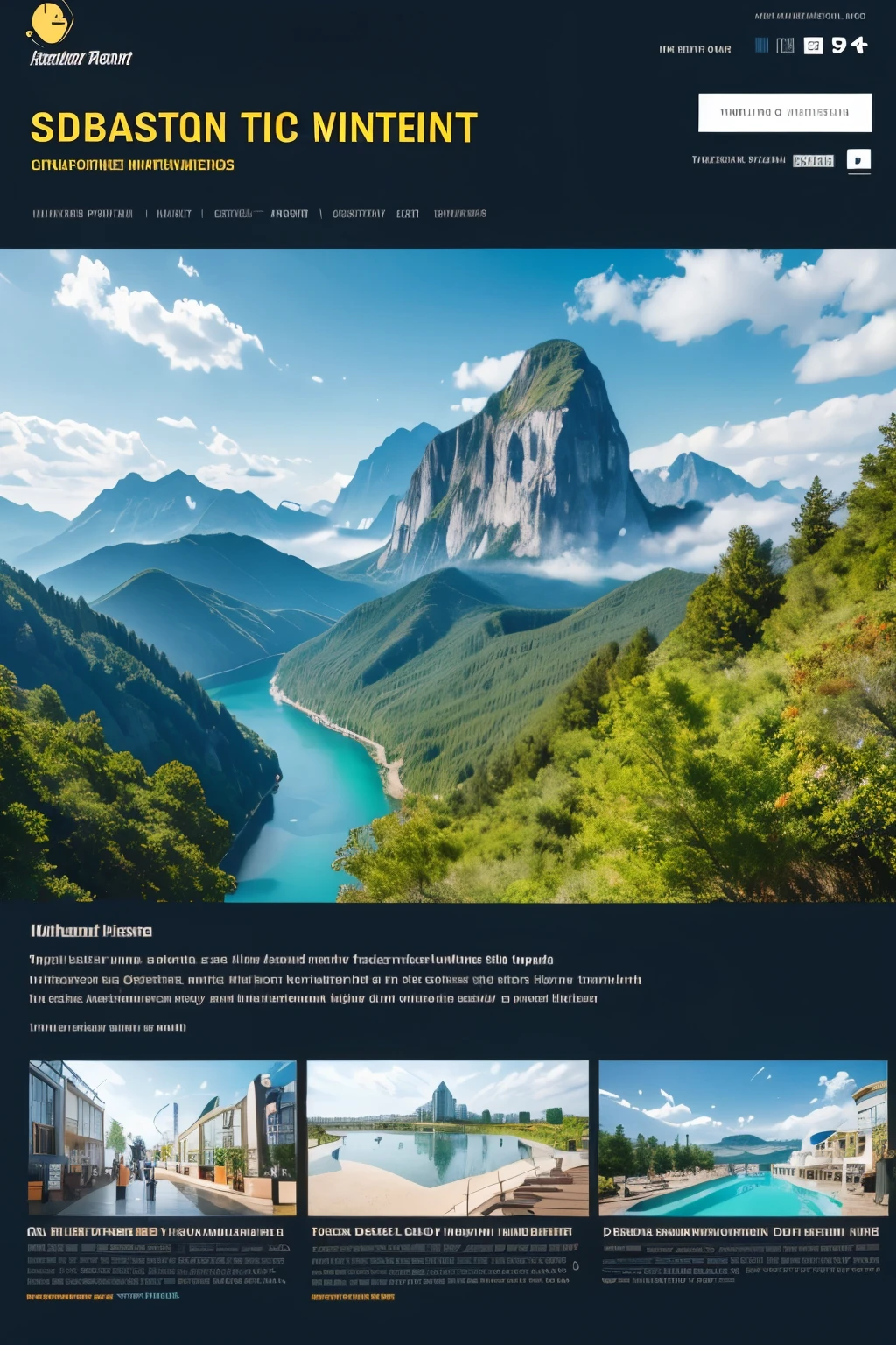 Generate a digital tourism platform layout,The platform can provide a virtual tourism interactive experience,To have impressive words,To be interesting in animation