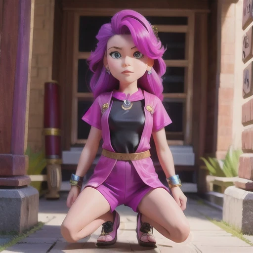 kneel （（Flowing purple and pink hair））（Foreigners）