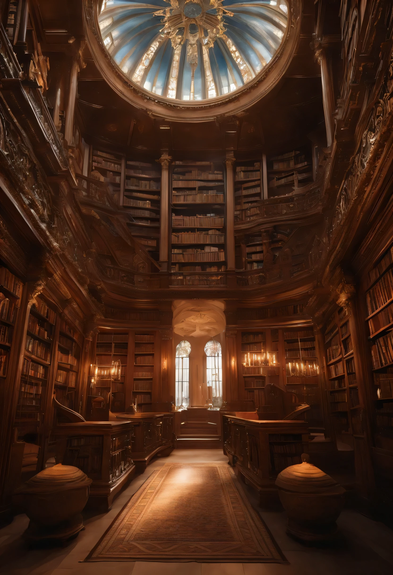 The Classical Library has books,livros sem fim,Levar arte da biblioteca espacial,Livro Cave,fantasy book illustration,Prateleiras cheias de livros,Biblioteca Celestial Infinita,Uma biblioteca eterna,gothic epic library concept,MAGIC LIBRARY,Books are everywhere. com um piano junto a uma janela realista