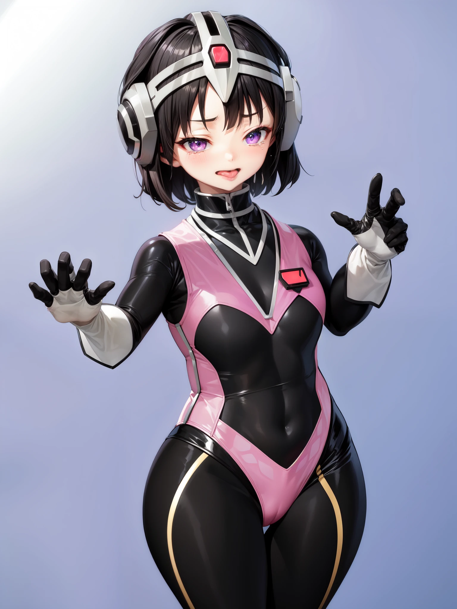 Close-up of a woman in a black and purple leotard, Shiny rubber leotard,Saiyan Girl, wonderful, Nano Girl, Female body type, Inspired by Hiromu Arakawa, Anime Manga Robot!! Anime Girls, Fubuki, Full Body Suit, by Hiromu Arakawa, , wonderful, silk, Beautiful and attractive anime teen, Anime Girls of the future, tears,Drooling,Pee,Sweat,Ahegao,Tongue out,incontinence,incontinenceして股間を濡らしている,Peeing,White semen in the crotch,Droolingを垂らしている,Mouth open and tongue out,Sticking out your tongue and drooling,Estrus,Nipple Pochi,Eyes wide open,Estrus!!!,Blushing,Drooling with excitement,White semen in the crotch,White stain in crotch,Droolingが垂れている,垂れたDroolingが胸についている,Crotch stain,Crotch stainのあと,feeling sexual,Excited,Nipples are erect,Face is hot,Joy,Lust!!!,Lustして舌を出している,Lustして涎を垂れ流している,sticks out tongue,Ahegaoで舌を出している,Tongue out!!!,Tongue out!!!,Tongue out!!!,Tongue out!!!,Tongue out!!!,Tongue out!!!,Mouth wide open and tongue sticking out,drool is dripping from the mouth,Drooping tears,Drooping tearsがおっぱいについている,怯えてincontinence,Pleading for your life,敗れてPleading for your lifeをしている