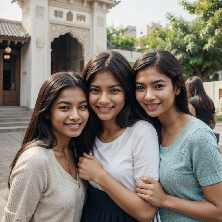 Please make all races, Asian, Europe, indian,  in this world. They are smiling and happy.