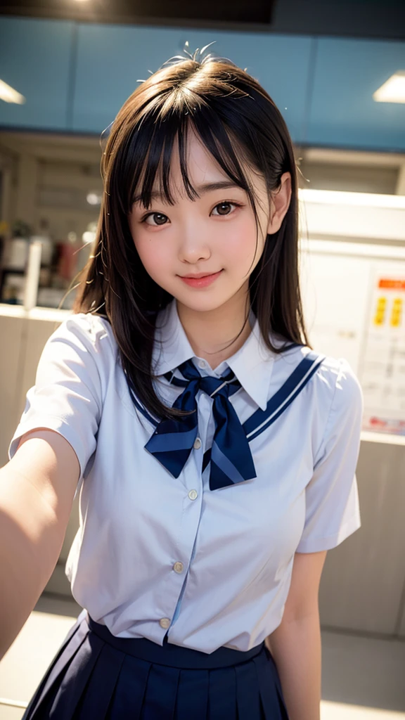 smile, (At the supermarket:1.2), ((school uniform:1.2)), girl,RAW Photos, (photoRealistic:1.37, Realistic), Highly detailed CG integrated 8K wallpaper, View your viewers, (((Straight from the front))), (high qualityスキン:1.8, Shiny skin), 8K Ultra HD, Digital SLR, Soft lighting, high quality, (Professional Lighting:1.6)
