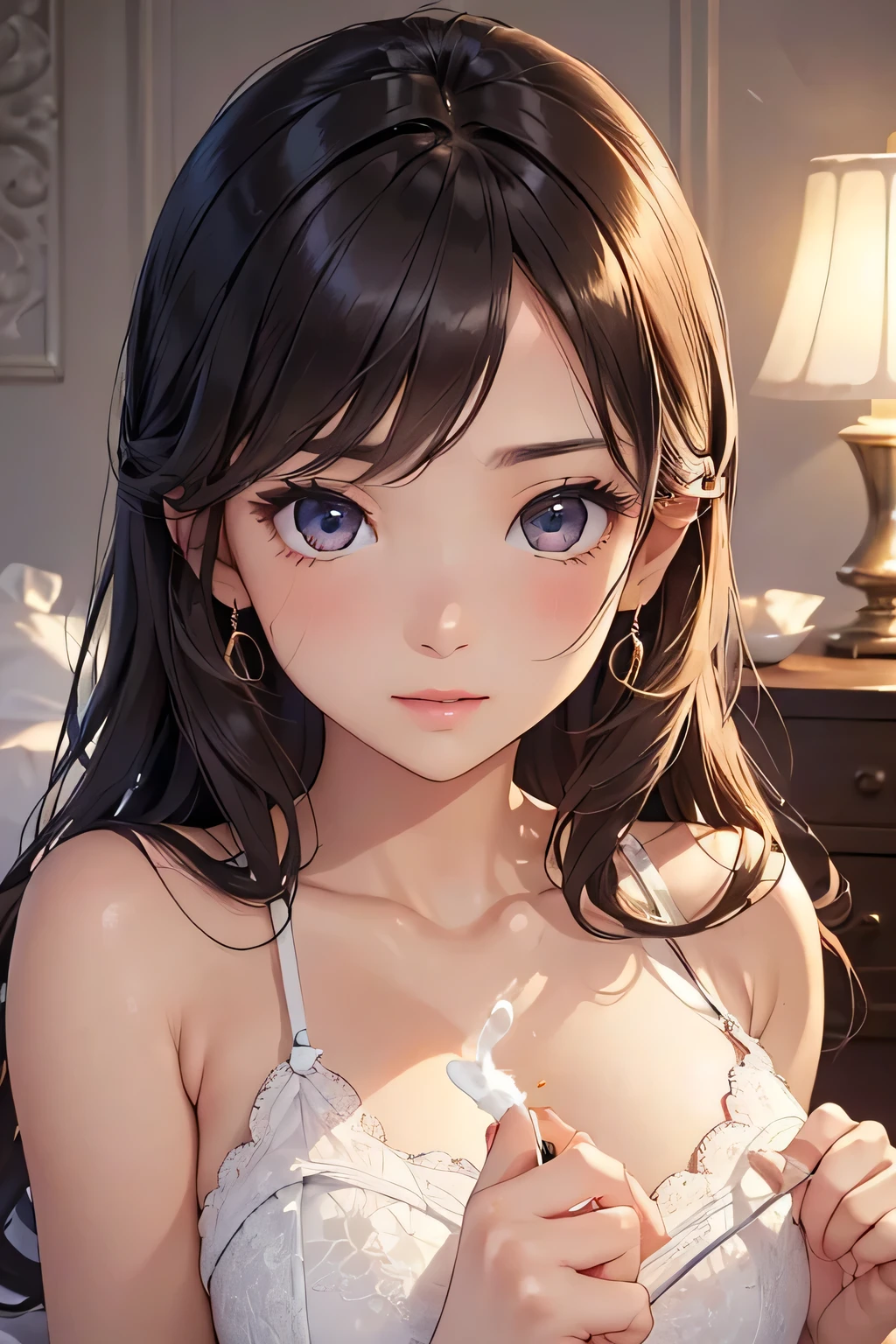 highest quality、High resolution、Detailed Background、(Beautiful face in every detail:1.4)、Anatomically correct、(Draw the usual number of fingers:1.2)、(Detailed facial expressions)、(Detailed eyes:1.2)、(Detailed eyes:1.2)、Beautiful, smooth skin、Beautiful women in their 20s、(Highly detailed face:1.4)、Cute hair color、Cute hairstyle、Wavy Hairstyle、Perfect body line、cute gesture、
(Woman enjoying relaxation time at home:1.5)、
You can create a sexy mood by placing candles in your living room or bedroom and lighting them with soft light.、Choosing a scented candle will make you feel even more relaxed.、
Enjoy a relaxing massage or body care session at home and take the time to love yourself.、Enjoy your skincare time by using aroma oils and body creams.