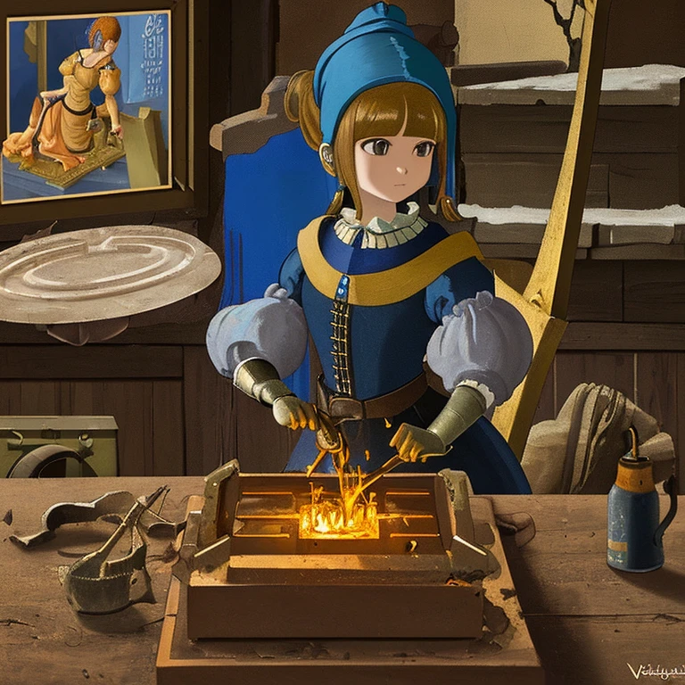 Vermeer Woman pouring molten iron