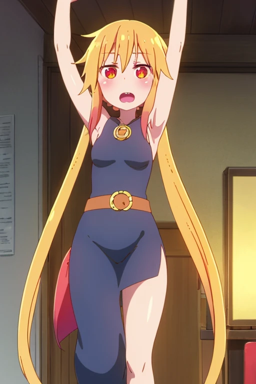 1girl, ppgzmmk, long hair, blonde hair, hair bow, blunt bangs, ponytail, red eyes, bright pupils,masterpiece, expensive quality, very_expensive_solve, big_file size, full color,(completely nude:1.2),pussy,niplles,