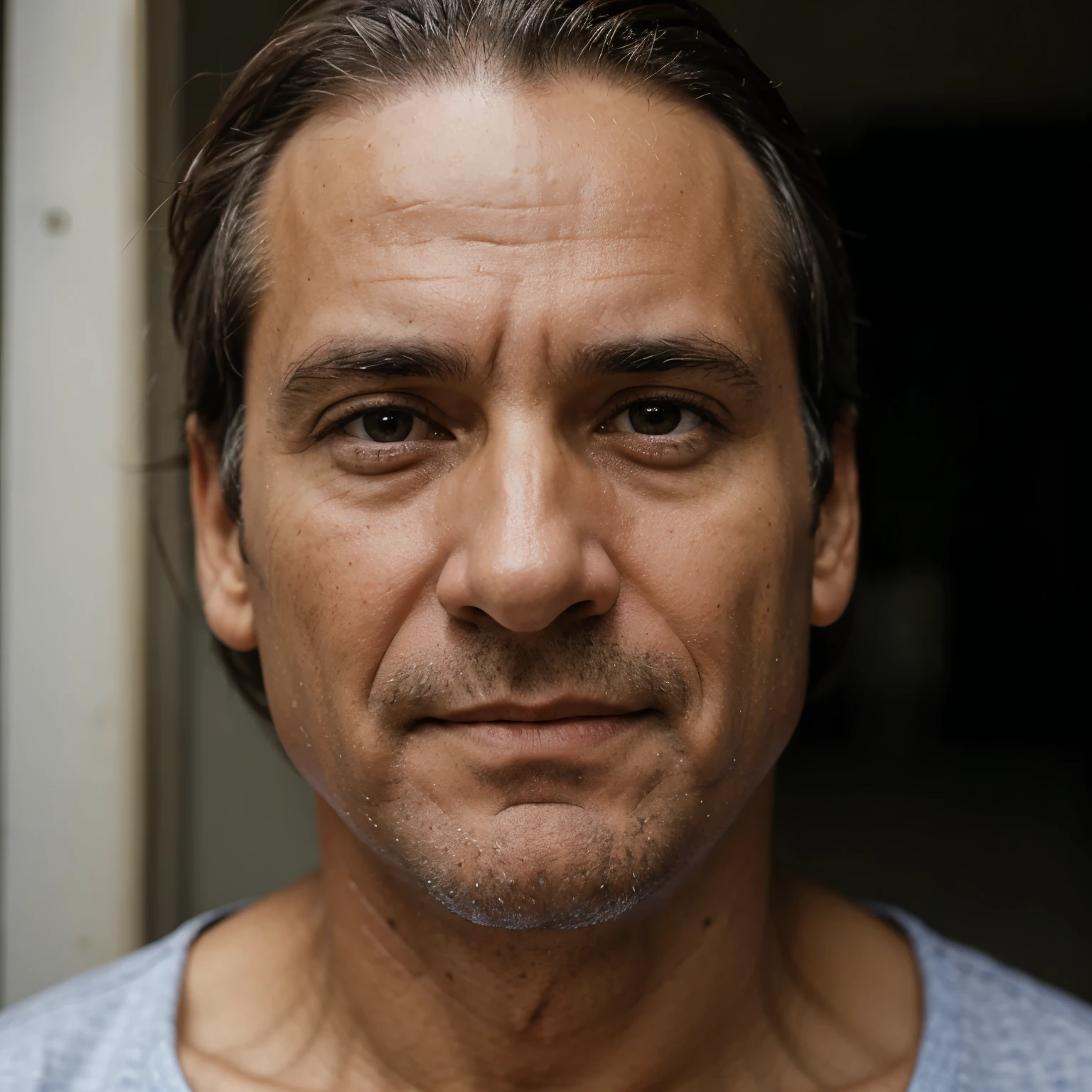 Man, around 50 years old, seeing camera