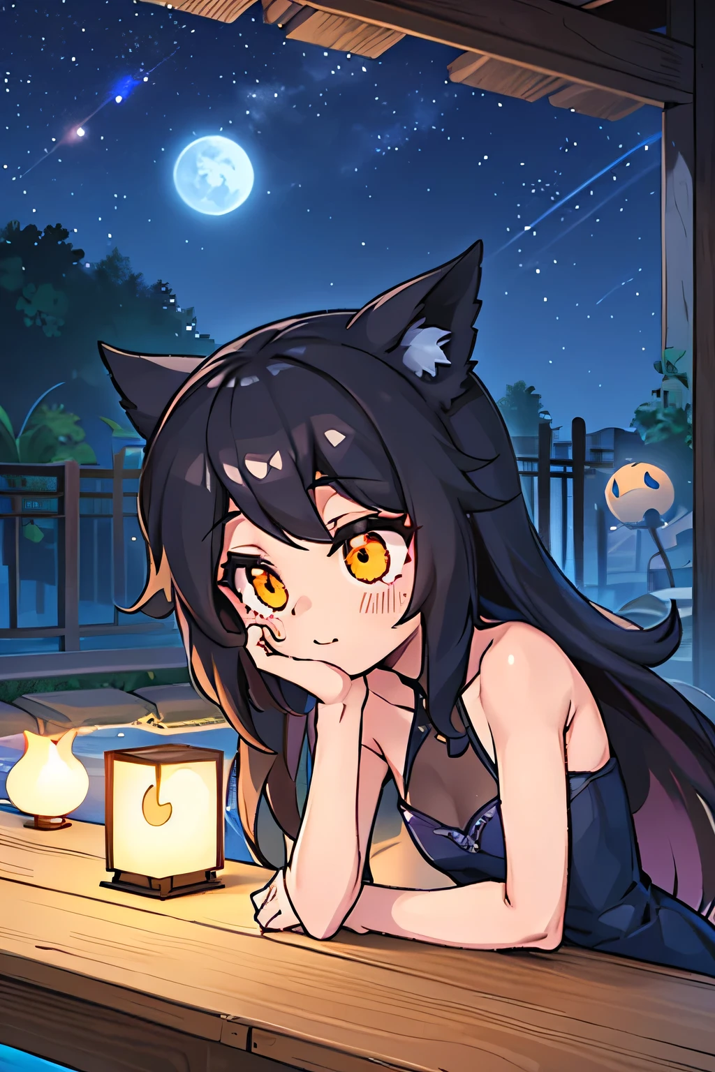 Summer、night。
Around the Moon、Smooth。
darkness(darkness)Monaho。
firefly(fire Fly)Many of the flying objects are immersed in water.、Also、just one or two etc.、A faint glow(hot water)cloud、Interesting。
Even if it rains、Interesting。
