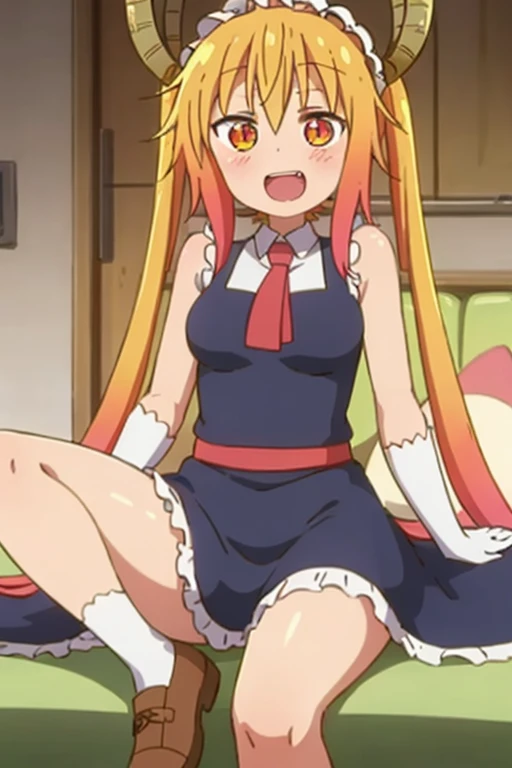 pomponette, green eyes, long hair, hair bow, twintail, hair drill, orange hair,   masterpiece, expensive quality, very_expensive_solve, big_file size, full color,(completely nude:1.2),pussy,niplles,anime color, hentai 69(sex position)