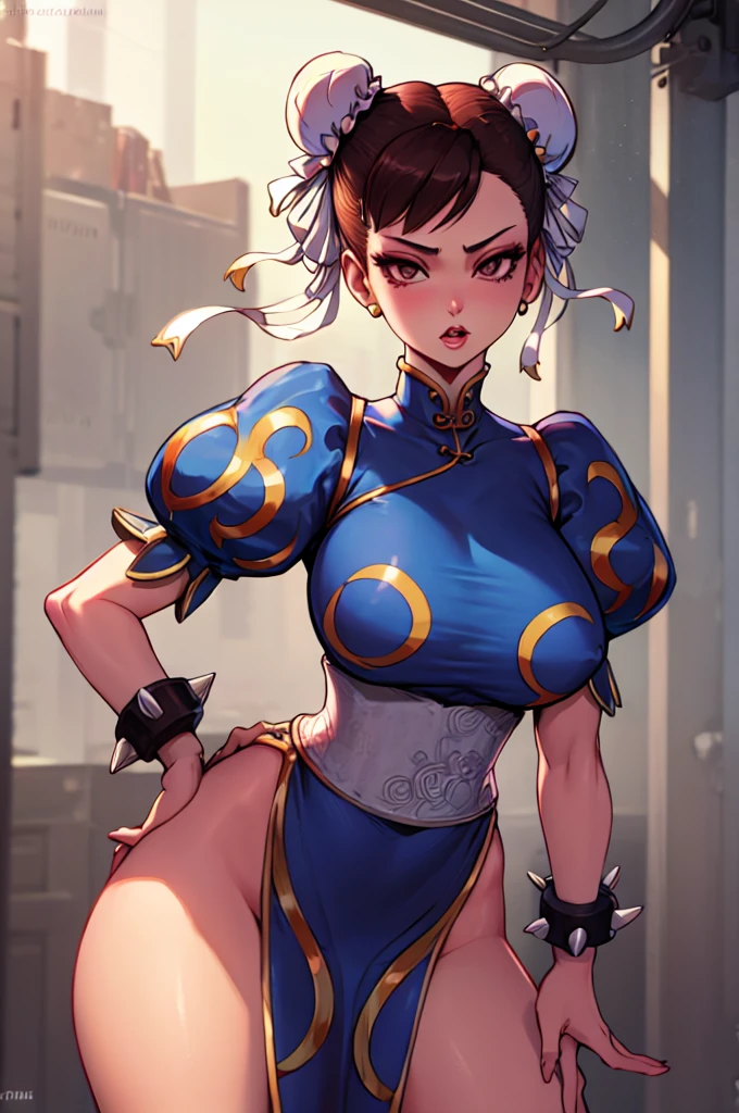 sfw, chun li reimagined as a victorine goth girl