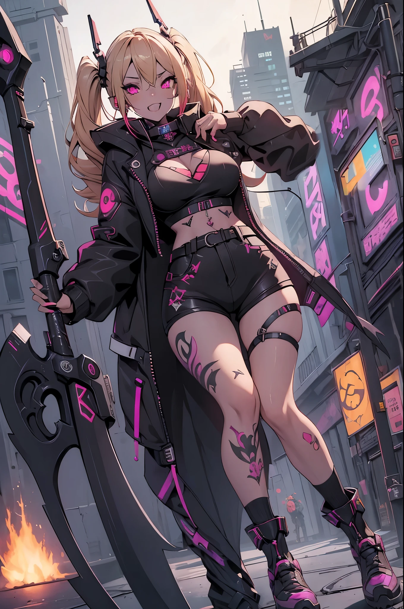 cyber punk,cyber cityscape,