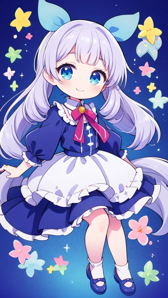 masterpiece，最high quality，超スペシャルcute，cute，smile，Shineピンクの髪_Twin Drill Tail，Chibi Character，Princess Fashion，pastel，ribbon，Frills，Shine，high quality，Beautiful graphics，Super detailed