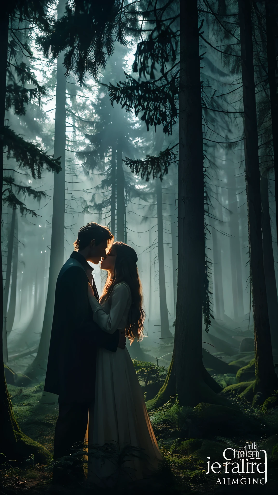Writing Prompt:
In the moonlit forest of Whispering Pines, two figures stand intertwined, their silhouettes illuminated against the backdrop of ancient trees. One is a young woman, her gaze filled with both fear and fascination, while the other is a powerful werewolf, his eyes reflecting the depths of his forbidden love. As they stand on the precipice between two worlds, their hearts beat as one, echoing the timeless melody of their howling hearts.
AI-Generated Photo Description:
The AI-generated photo for the cover of the book "Howling Hearts: A Werewolf Romance" depicts a misty forest scene bathed in the silvery glow of the moon. In the foreground, a young woman with flowing hair stands facing a majestic werewolf, their eyes locked in an intense gaze. Behind them, towering trees cast long shadows, adding to the atmosphere of mystery and intrigue. The image captures the essence of the forbidden romance between human and werewolf, setting the tone for the captivating tale that lies within the pages of the novel.