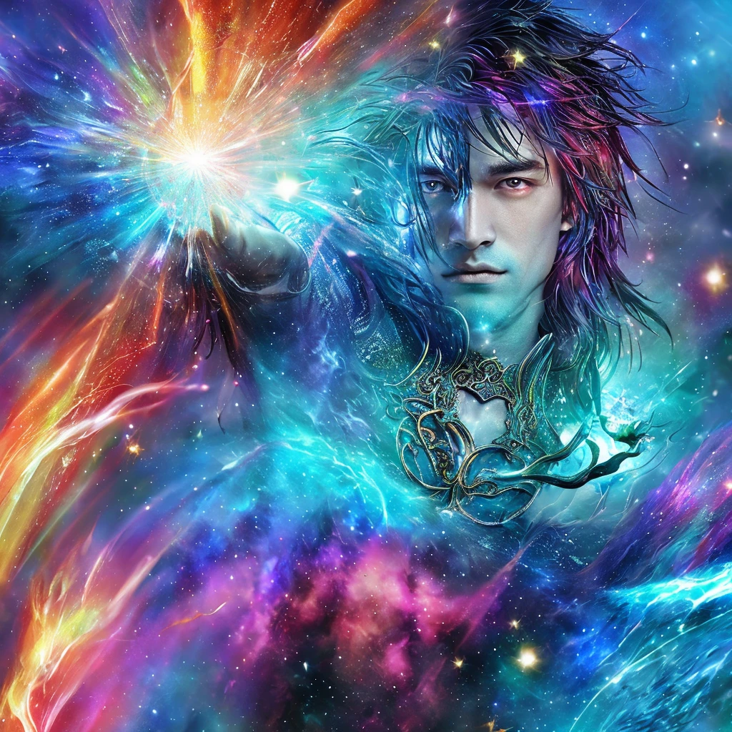 Colorful background、Fantasy、God of Creatures、Sparkling、high resolution