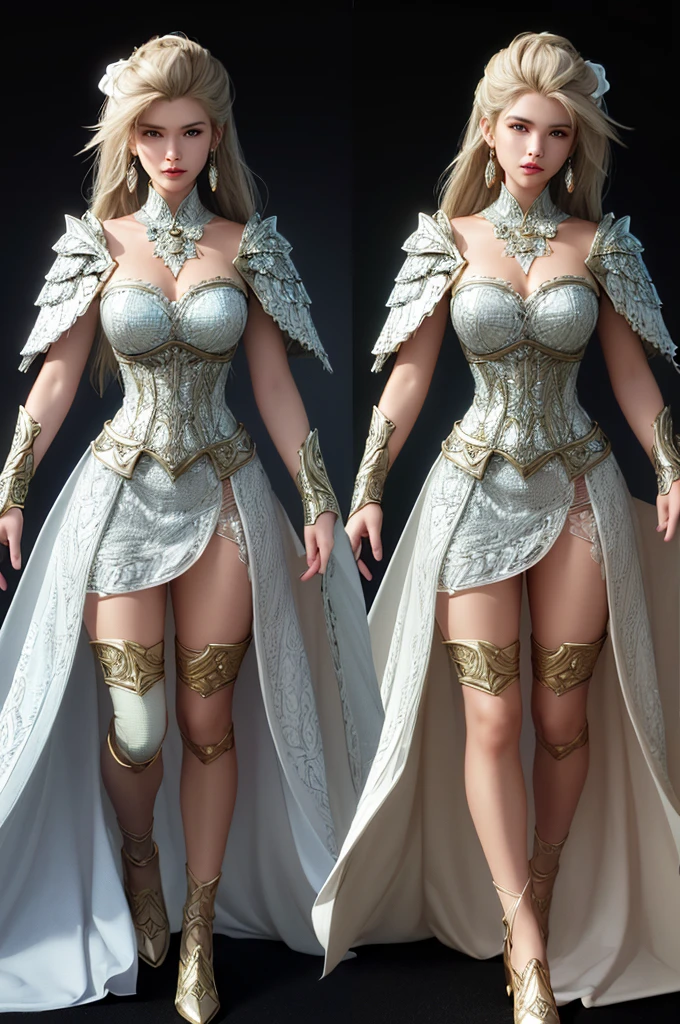 (Highest Quality, Masterpiece: 1.2), Ultra High Resolution, Realistic, Front Lighting, Intricate Detail, Exquisite Detail and Texture, 1girl, Solo, (young), Face Highlight, Upper Body, Detailed Face, Tear Point, Fair Skin, Silver Hair , ponytail, pigtails, viewer, big eyes, large fancy earrings, normal breasts, slim body, luxurious room, professional lighting, photon mapping, radiosity, physically based rendering, paladin armor, iron armor on shoulders and chest Wearing it on the waist and arms, the pattern of an eagle is engraved on the armor, the detailed pattern is designed on the armor, the armor is a style that reveals a woman's body, a short skirt, a mini skirt, and a dress that closely adheres to the body is worn inside the armor ,There is a very luxurious cloak, the pattern is engraved on the shape of the cloak, wearing a pleated tannis skirt, a knight of holy justice, a large super-sized hammer weapon, five fingers naturally, an armor pattern that embodies eagle wings,