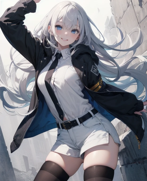 (photorealistic:1.3, highest quality:1.3,8Kmasterpiece:1.4, masterpiece:1.3,High resolution,muste piece:1.2),snow mountainに立つ1人の23歳の女性,cyber punk,(navy blue flare skirt、navy blue battle uniform、choker、knee high socks), detailed eyes:1.7,double eyelid:1.6,detailed eyes:1.8,beautiful skin:1.8, (looking at the camera:1.2),(Photo seen from below:1.3),(Medium Hair:1.2,bright platinum hair:1.5), expression(Impish Smile:1.3,blushing:1.3),(Moderate chest:1.3),Pause(Seductive pose:1.5),background(snow scene:1.5,snow mountain:1.3,Ski resort),(slender, abs:1.2),(Underwear visible through clothing),(Butt visible through clothes),(detailed perfect face),normal hands:1.5,normal finger:1:5,normal feet:1.5,(cameltoe)