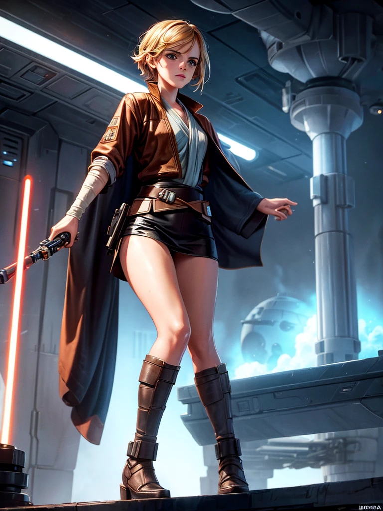 Star wars, sexy lady, jedi, Emma Watson, Standing on a spaceship dock,