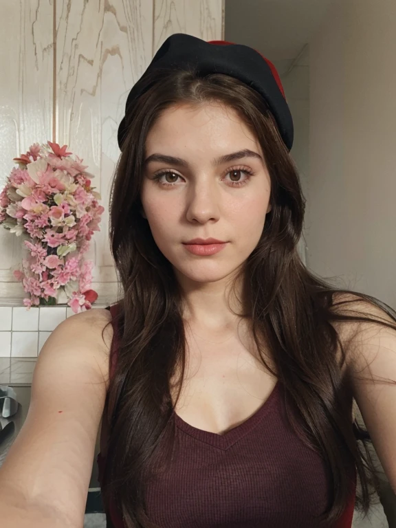 girl brunette in a red beret labor holiday world labor May USSR Soviet Union Vladimir Ilyich Lenin May Day holiday red beret red tie white shirt
