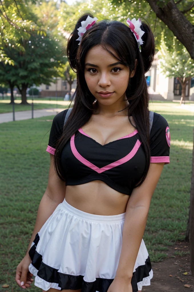 Latina Black Girl in park. She will a very sweet. Cosplay DVA Overwatch 