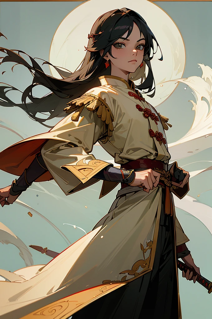 (((best quality))), (((masterpiece))), Weapons to be included in the Weapon Encyclopedia, Snow-white longsword, Oriental style,Chinese style,Exquisite scabbard,tassel