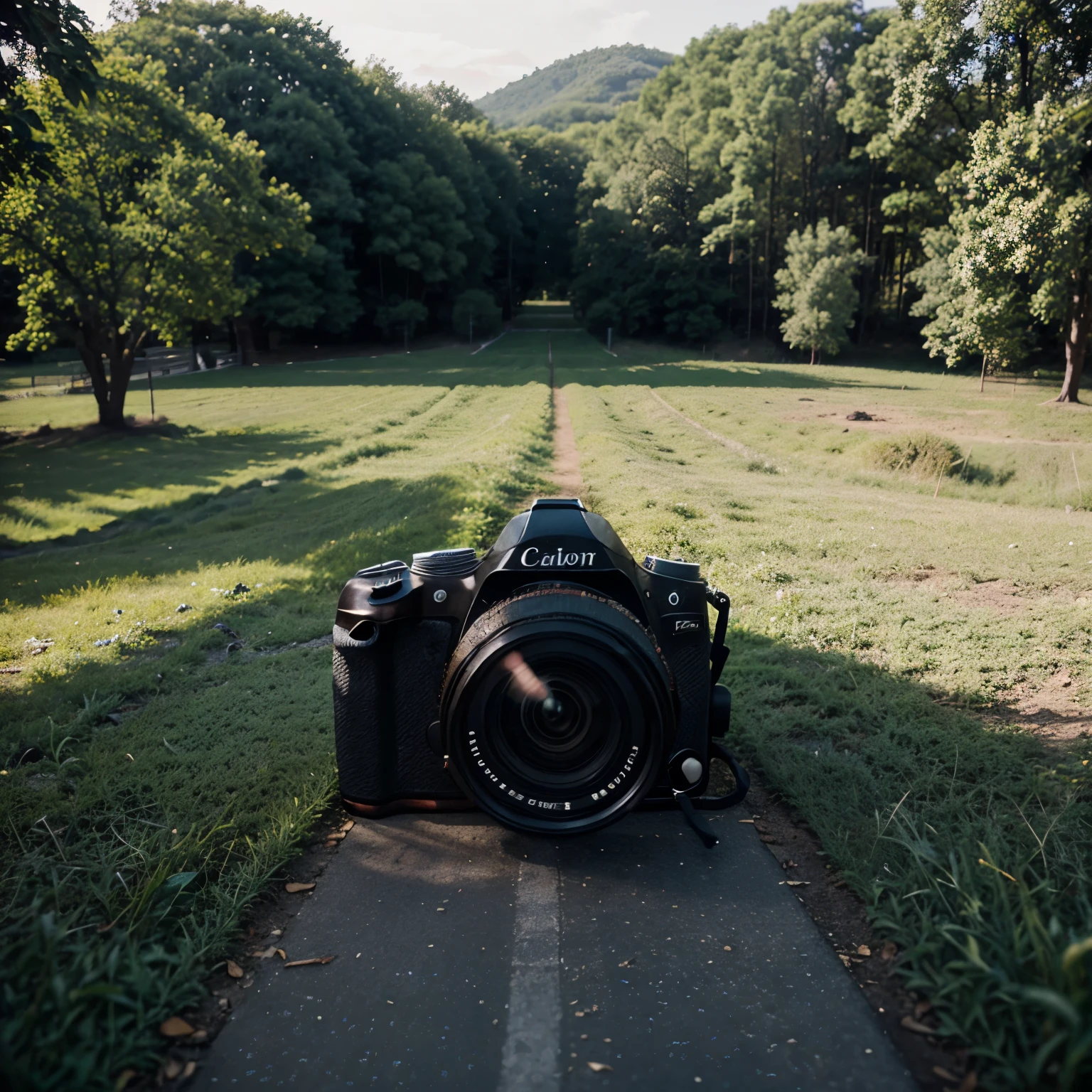 Create an image of camera and the beatiful scene