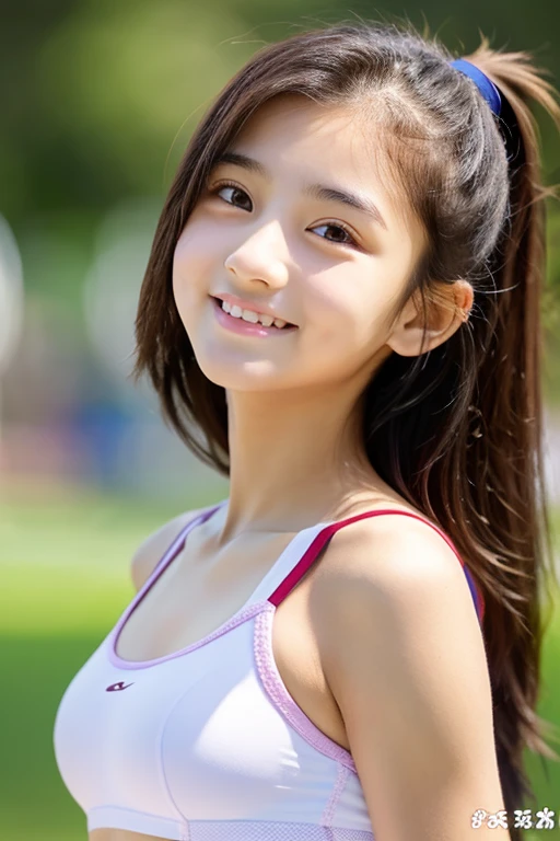 Cute face Real beautiful girl beautiful girl whole body Short spats Sports Bra Back view Baby Face s clear low length Middle school sschool student