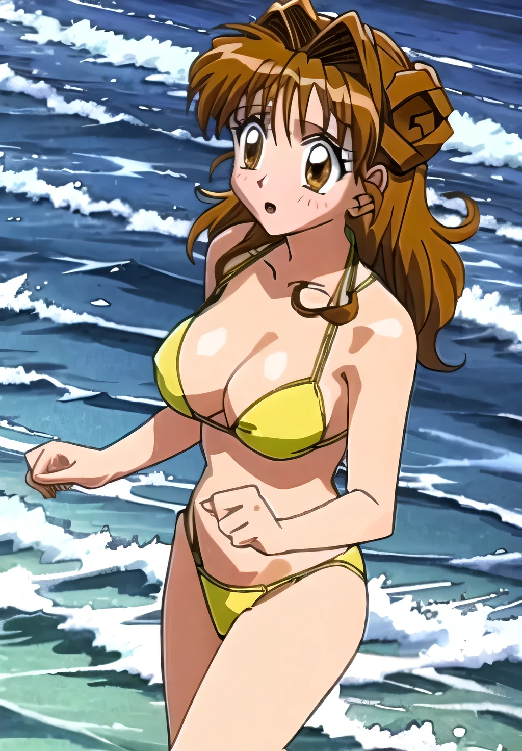 Maron,((Middle-aged men1people)),woman1people,Browsing Caution,((topless)),((No bra)),(((bikini)))((Nipples)),pupil_Brown,Embarrassing, Open your mouth,((surprise)),((blush)),((Ocean)),((((Maron_Middle-aged menに胸をしゃぶられる)))),masterpiece, expensive_quality, very_expensive_solve, big_file size, Full Color,