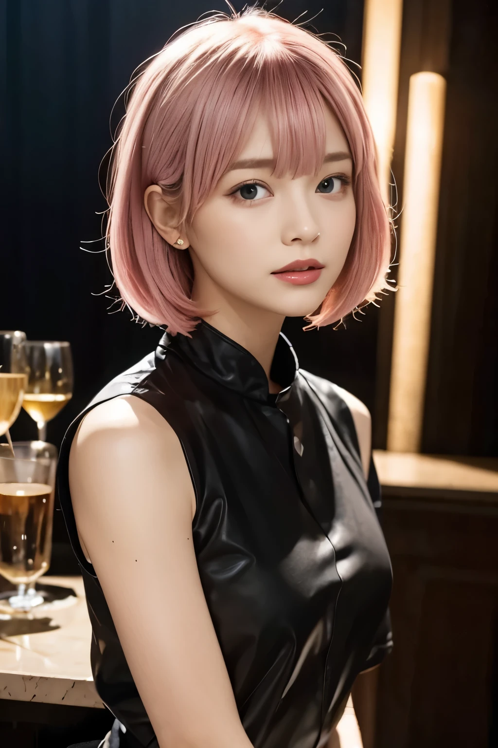 (nude :1.5),(Pink Hair :1.3),Solo Girl,Very heavy rain,Back alley at night,Soaked Tomboy,Earrings,Chain Accessories,choker,(Soaking wet,Rain dripping from my face,Wet Face,Wet your hair,Moisturized and radiant skin,Soaked costume,),(Shiny silver and orange hair,Short Ponytail),(Princess face composition,Big eyes,Pointed lips,Red lipstick,Cute round face,A smile that makes people happy,blush with embarrassment,blush,),Bold Pose,Digital SLR,(8K quality,Tabletop,highest quality,Ultra-high resolution output images,),Intricate details,(Highly detailed RAW photos:1.3),(Picture Mode Ultra HD),squat