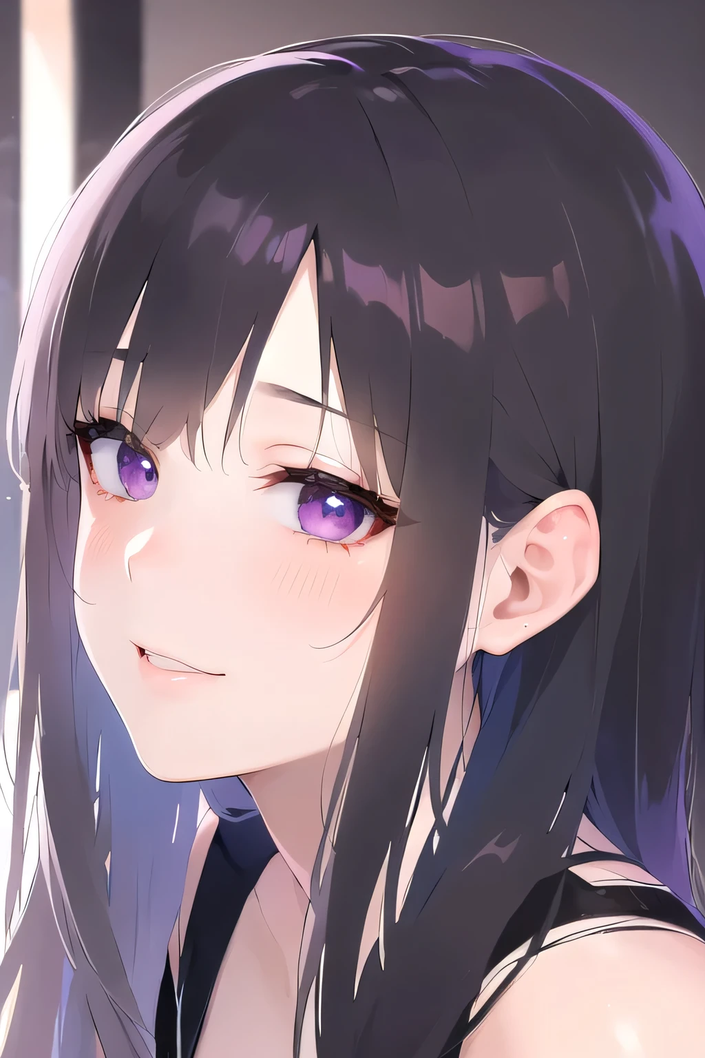 Side angle,(avert your eyes:1.5),Realistic,(Pale skin: 1.2), RAW Photos,Realistic,Portrait Photography,Shiny skin,Japanese Idols,Shiny Hair,(A 25-year-old woman with medium-length straight hair and bangs) and (Black Hair) and (Purple eyes),smile,Background is an office room,by 2 person,All naked,naked,Dick,penis,semen,Creampie,Pussy,Male organ,Sex,Sweat,Sweaty,Female organ,Lower Body,Pussy,Ahegao
