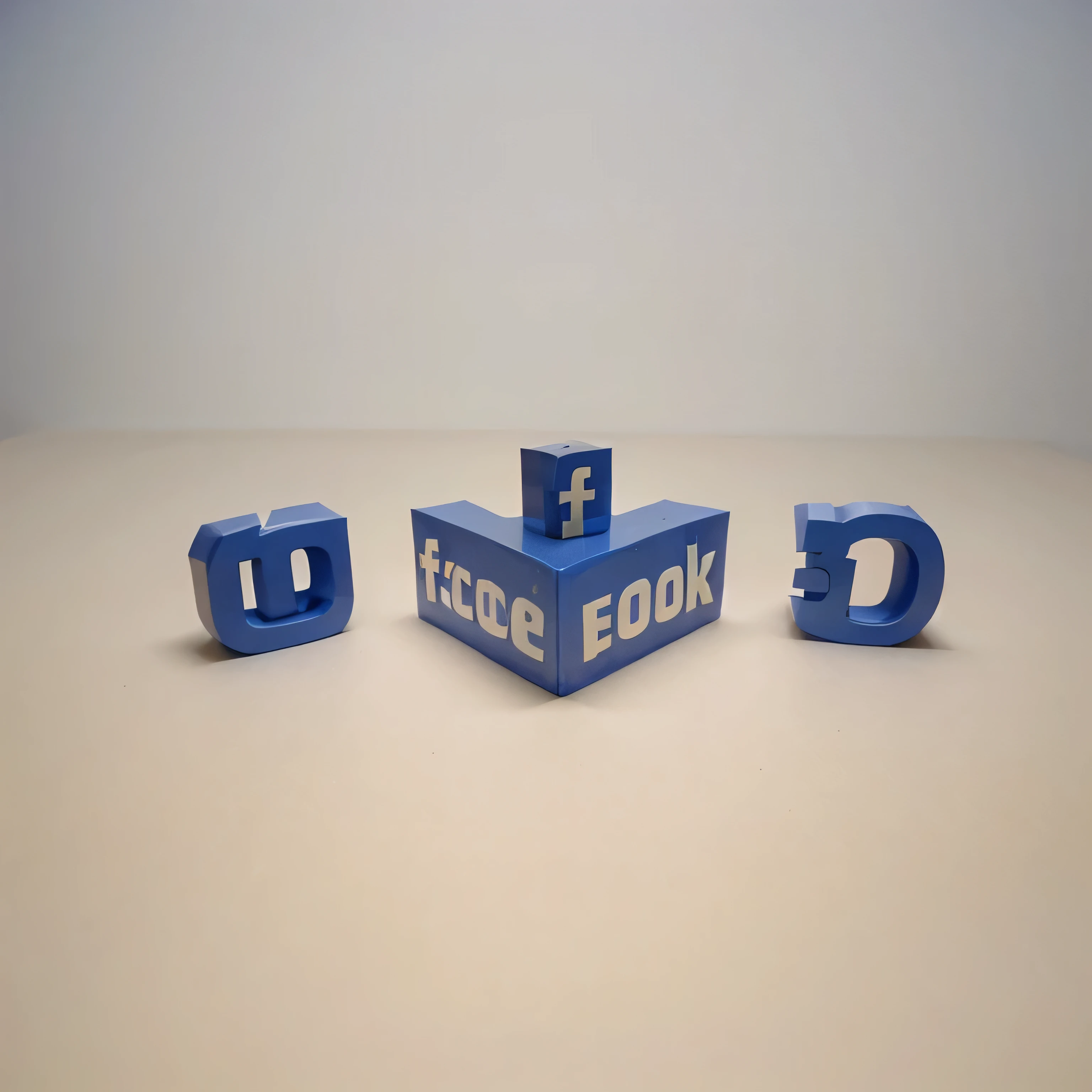 logo facebook 3D