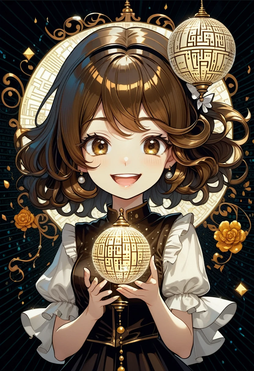 cute girl head, (((Laughing Smile:1.1))), Digital element doodle background, Baroque background, Dynamic Angle, (((With digital matrix code:1.2))), ?, cute, Beautiful fine hair, Complex insane details, Rich colors, A true masterpiece, Framed with white sparkle, Dark Fantasy Style, digital flower, the glow of the lamp, beautiful rain, glitter spherical ball, intricate detail airbrush, Realistic, Stunning 16K fine rendering,