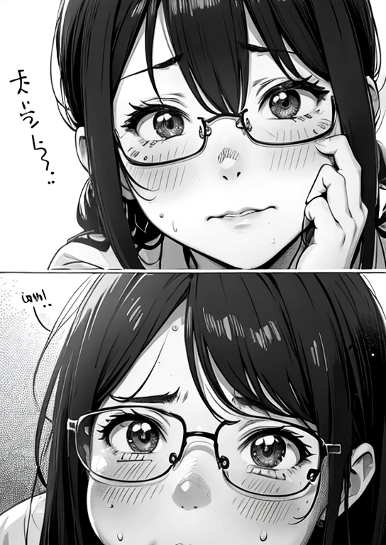 Plump,Sweaty,blush,cry,anime,Glasses