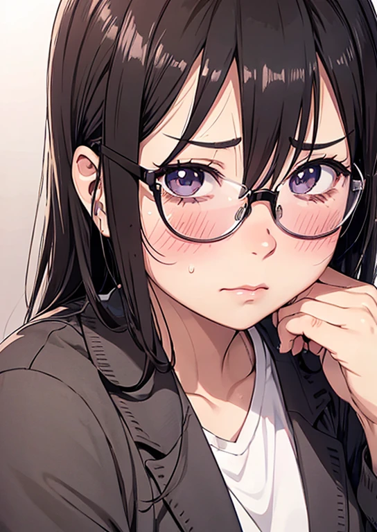 Plump,Sweaty,blush,cry,anime,Glasses