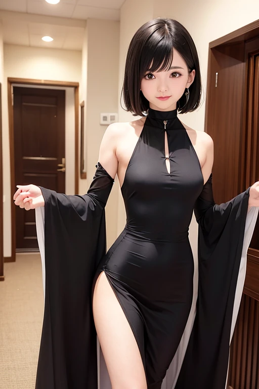 Small breasts、Shortcuts、Adult women、Black dress