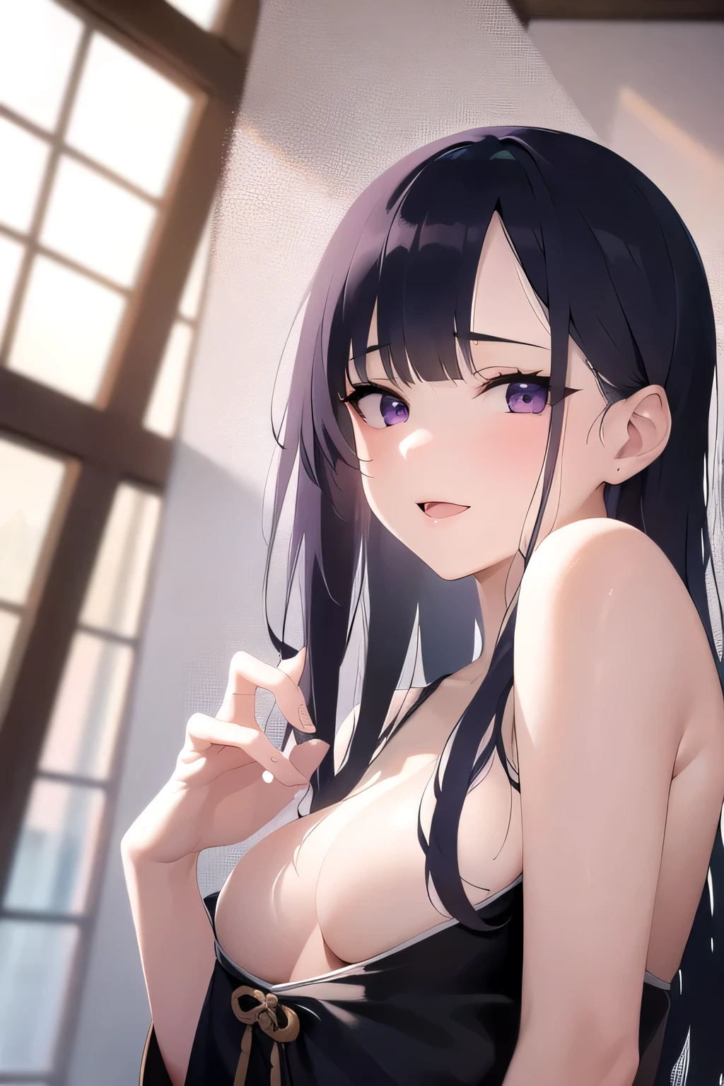 Side angle,(avert your eyes:1.5),Realistic,(Pale skin: 1.2), RAW Photos,Realistic,Portrait Photography,Shiny skin,Japanese Idols,Shiny Hair,(A 25-year-old woman with medium-length straight hair and bangs) and (Black Hair) and (Purple eyes),smile,Background is an office room,by 2 person,All naked,naked,Dick,penis,semen,Creampie,Pussy,Male organ,Sex,Sweat,Sweaty,Female organ,Lower Body,Pussy,Ahegao,After Sex