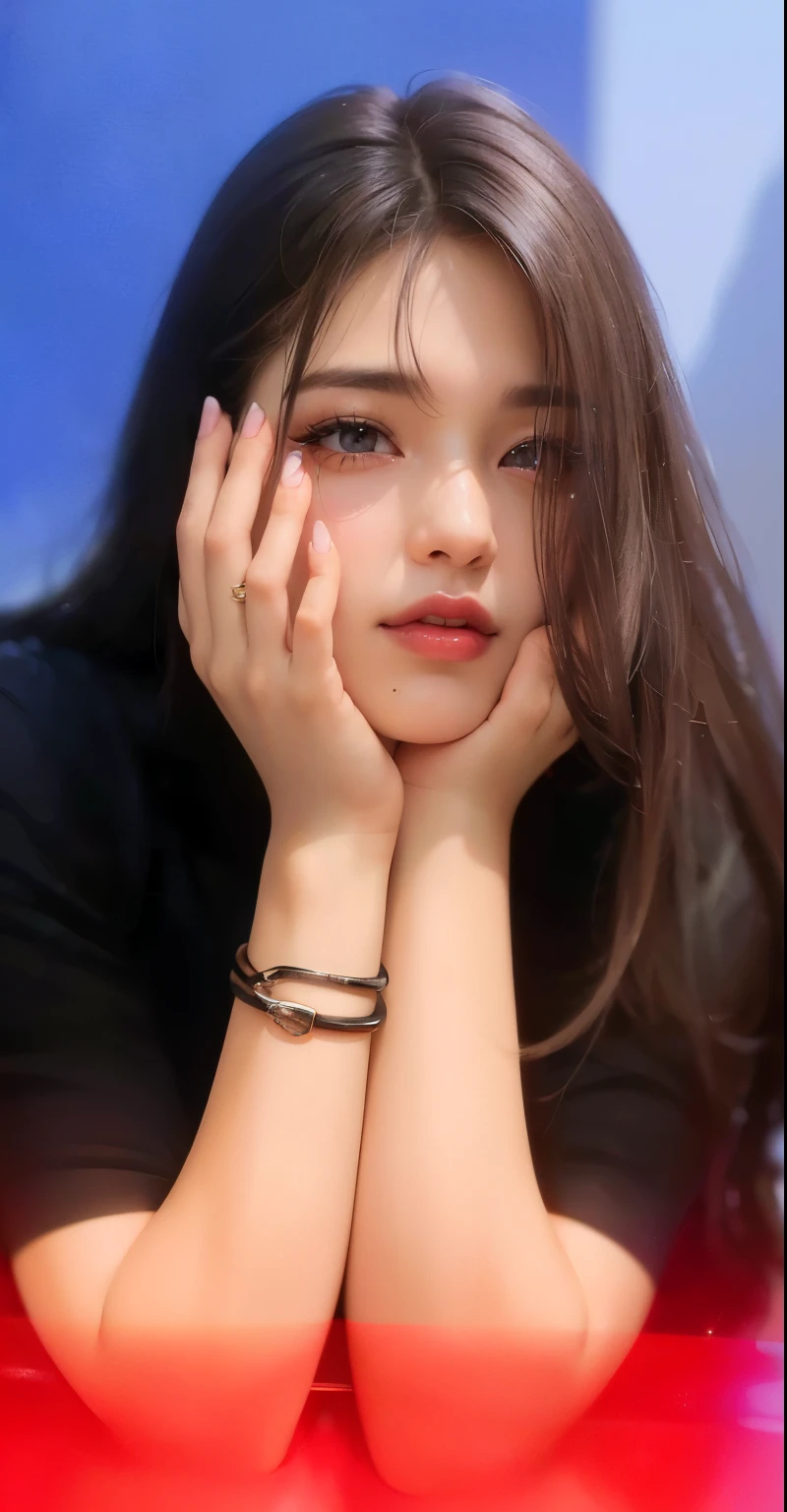 (8k, RAW photo, photorealistic:1.25) ,( lipgloss, eyelashes, gloss-face, glossy skin, best quality, ultra highres, depth of field, chromatic aberration, caustics, Broad lighting, natural shading,Kpop idol) looking at viewer with a serene and goddess-like happiness, elf ears