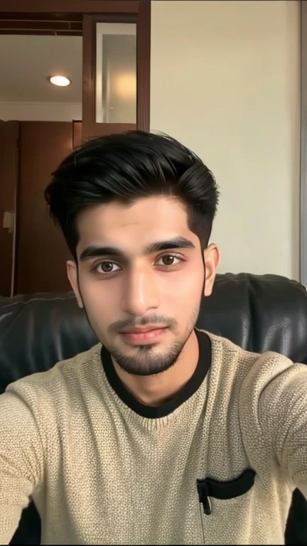 Realistic image of a 25 years old Pakistani boy saying hello for YouTube video in introduction 
