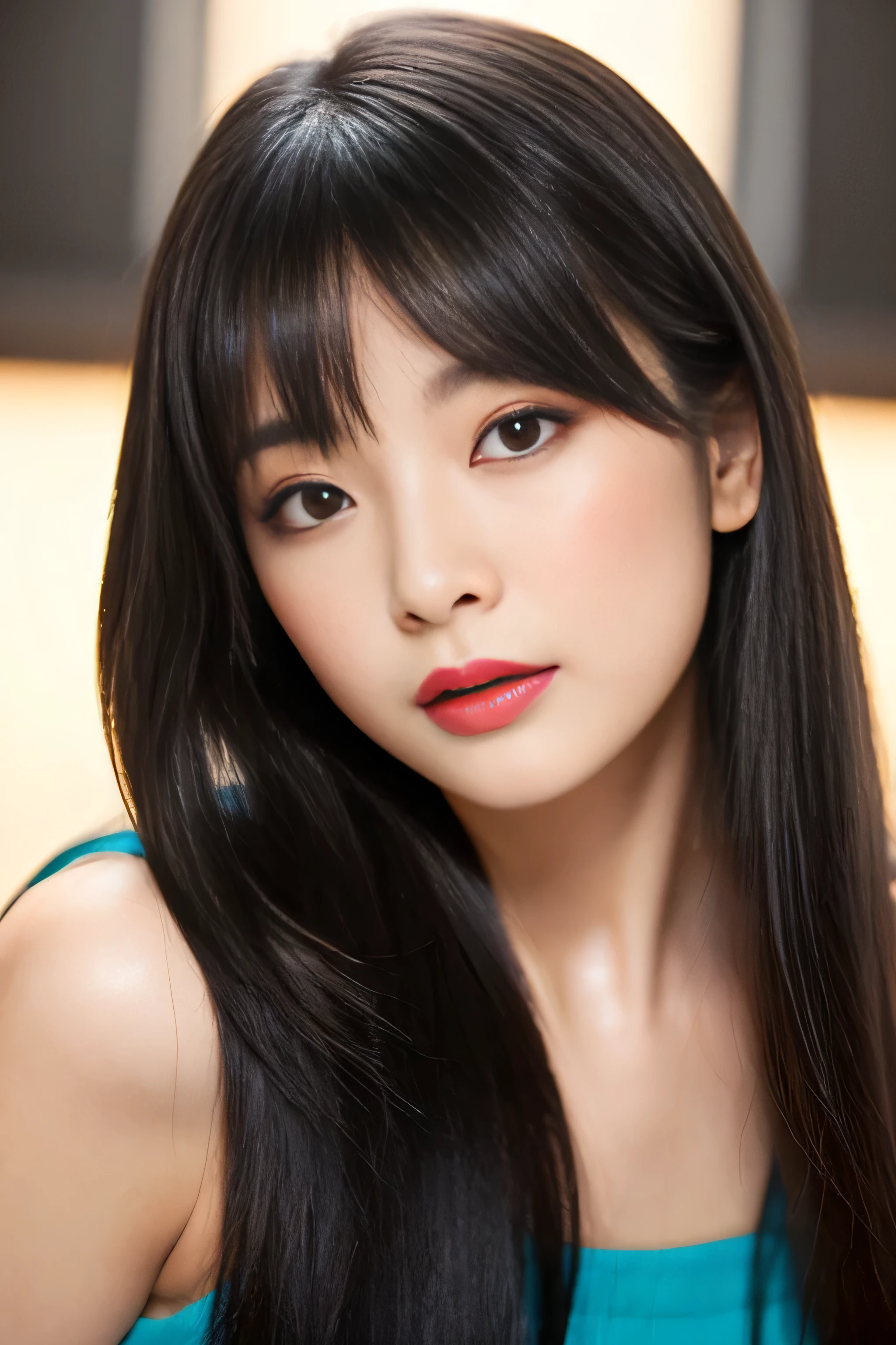 1 girl (She was made to sit upright and stare at the man's genitals with her eyes closed and a blissful expression.:1.5) (((Very long black hair 1.3))) ((highest quality)) ((masterpiece)) (Copying) ((Get used to that)) ((Familiar)) Perfect beautiful face (The most beautiful 18 year old Japanese girls) (Neatly trimmed princess cut bangs) Ridiculously long hair, Black shiny hair, Very shiny, Abnormally long hair, 厚く輝くunusually long black hair,Jet black silky hair Her hair is very long and straight very long, Thin black hair down to the waist, Get used to that unusually long black hair, unusually long black hair, Very long black hair ((Rich 1.4)) beautifull Get used to that face 8k (Ultra-fine skin texture 1.4) (Actual, Vibrant:1.4), double eyelid Sharp focus:1.2、Beautiful woman:1.4 The whole body is super beautiful々New skin texture ((Detailed sexy makeup)) Unique Japanese faces Lipstick is red Japan body type that'she's room.。There are white walls and a white bed.... Professional Lighting she'Wearing white sheer lingerie