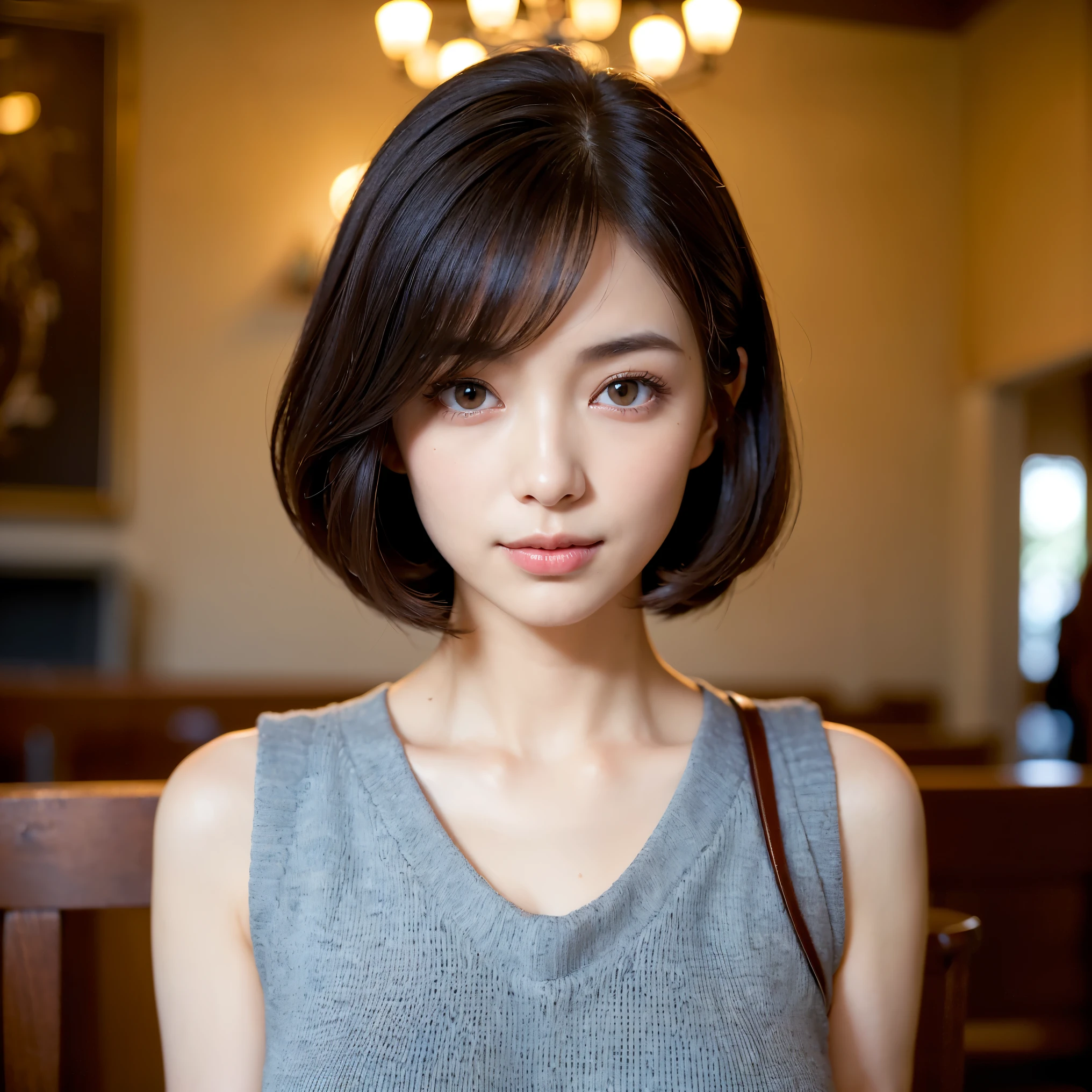 Slim figure (Small face:1.2) Big Breasts (Navy blue sleeveless holster neck sweater:1.3) (very elegant, A stylish navy blue sweater perfect for spring..:1.3) (Beautiful fashion model:1.3) Catholic Church ((非常に美しいPortraiture)) (Very beautiful straight bob hair with neatly arranged ends:1.3) Japanese women 22 years ago Stylish and trendy sweater in spring colors super highest quality, Face Focus, Soft Light, Ultra-high resolution, (Realistic:1.4), RAW Photos, Precise and beautiful thin eyebrows Beautiful breasts Westshot Slim figure ((Extremely detailed and high quality eyes:1.3))
1 Japanese girl, alone, cute, (Beautiful face in every detail:1.3) ((High resolution detail of human skin texture:1.3)
Old church-like interior, (Very gorgeous and very old coffee shop:1.3) Gregorian Chant Beautiful ceilings chandelier Beautiful breasts (Beautiful straight bob hair all the way to the ends:1.3) Elegant and clean Intelligent and stylish
(Portraiture) Focus on the eyes in high resolution Diffused light from a window 非常にBeautiful gradation A kind smile Beautiful gradation
