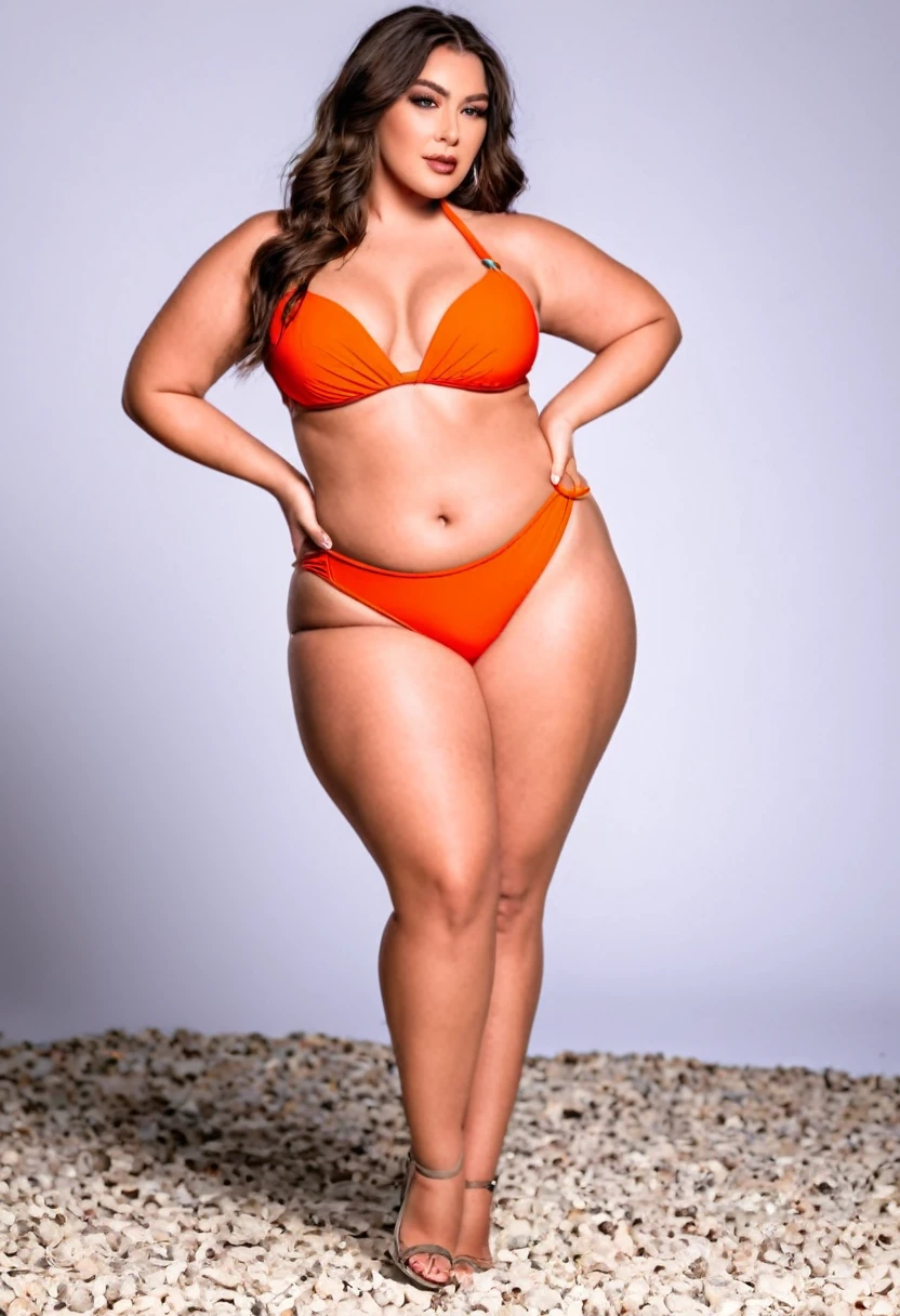 Fashion lookbook sexy girl 30 year bikini full body plus size 8k beautiful body face