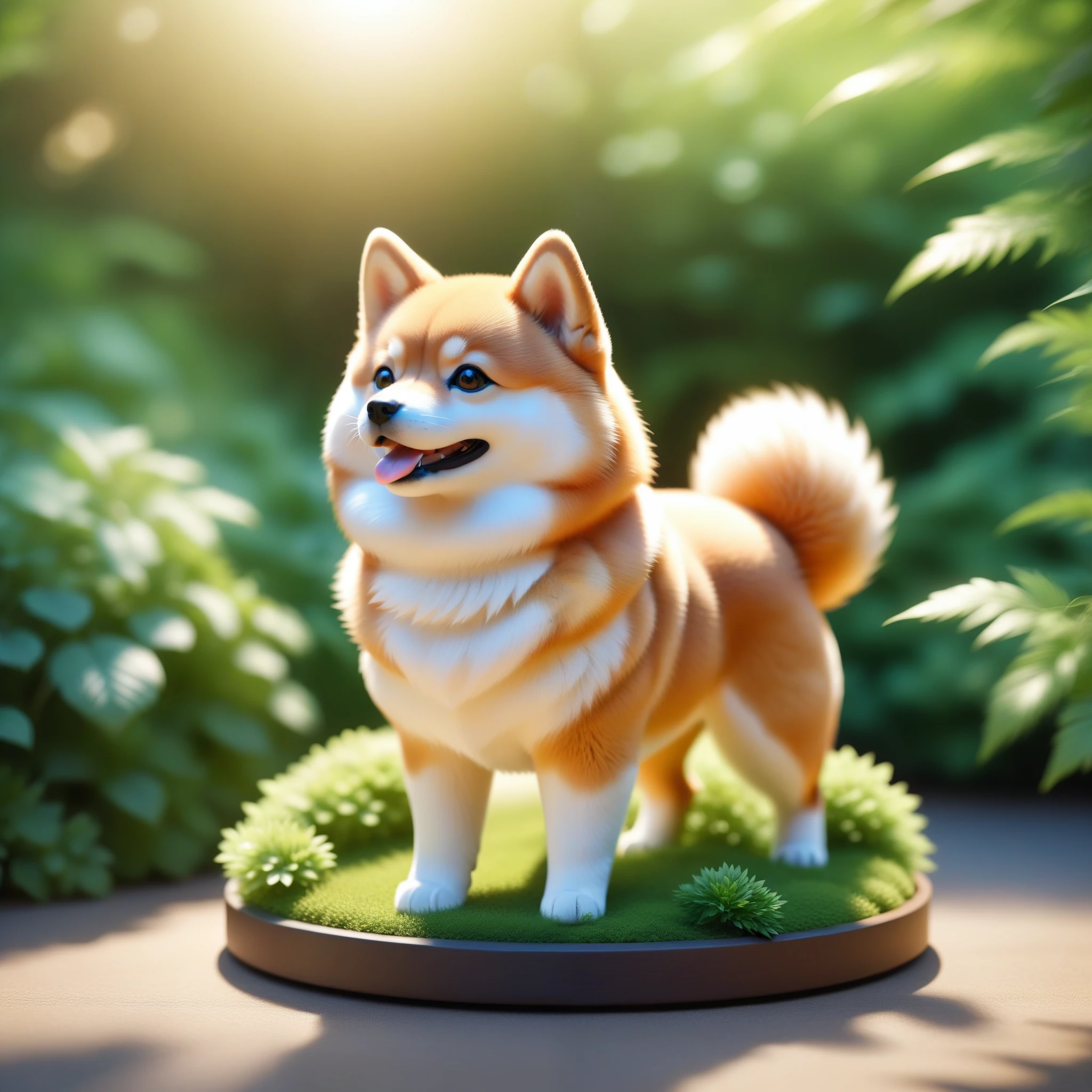 cute柴犬が視聴者をお出迎えします,smile,Fluffy Shiba Inu,fluffy,Fluffy texture,fluffyの毛皮,cute,summer,The season of fresh greenery,Beautiful light and shadow,Photorealistic,halation,Blurred Background,Focus on the Shiba Inu,Anatomically correct,Black, round eyes,Model dog,Professionally taken photos,3D,8k,highest quality,masterpiece,Intricate details,rendering,Fujifilm,Taken with a high-end camera,The best composition,happy