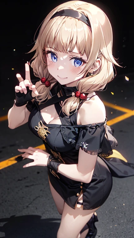 Japanese, (so beautiful)、(Beautiful ふace:1.5)、(Detailed face:1.5)、(Detailed eyes:1.1)、(Detailed lips:1.1)、(Detailed nose:1.1)、(on stage at a rock concert:1.3)、(((nsfw)))、Twin tail hairstyle、Blonde、live house、(((upper body)))、Purple color contacts、one-piece swimsuit、play the drum