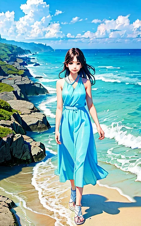 Take a walk on the beach、17 years old、girl、solo