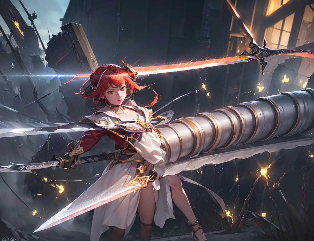 ((((weapon_focus)))),(((face_composition))),((knight)),((((city)))),((red lightning)),(((blue lightning))),((((yellow lightning)))),((BREAK)),((((Serious)))),((((gigantic_sword)))),((((gigantic_weapon)))),(((((hold_the handle_of_the_sword))))),((lightning_on_blade)),((dutch_angle)),((((holding_gigantic sword)))),((diffraction of light)),((tyndall effect)),(((pale red lip))),(((fuller lips))),(beeline:1.3),(sense of depth:1.3),((highest quality)),((32K)),((HDR)),((Ultra-high resolution)),((RAW)),((Realism)),((masterpiece)),(Intricate details),(Delicate and beautiful details),((((madeon)))),((perfect anatomy)),gleaming skin,(best illuminate),(cinematic shadows),((absolutely resolution)),((incredibly absurdres)),((highres)),((refraction)),((ultra detailed)),