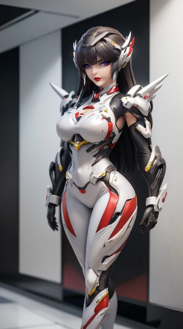 (1 Girl,Solitary:1.5), (Super detailed face), ((Mecha Phoenix Head:1)), (,Large Breasts:1.5), (Cleavage:1.3), (Muscle Abs:1.2), (Mechanical arm guards:1.4), ((Wear the white and red mecha Overwatch armor set, Black Mecha Skinny Suit Pants, Mechanical arm guardsOR LEGS, High heel:1.5)), (Busty muscular female body), (glowing skin:0.8), (Long legs, whole body:1.1), (Looking at the audience:1.3), (Female focus:0.886), (Walking the corridors of the future space station:1), (bright white room:1.3), Super texture, Unreal Engine Rendering, Physically Based Rendering, Ultra HD, 16K, 1080p.