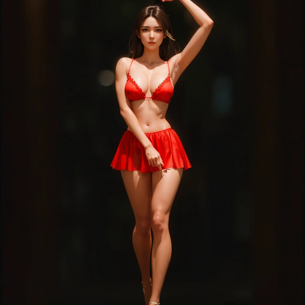 Mai Shiranui, (best quality,ultra-detailed),(Realistic:1.37), beautiful and detailed face, Ultra-realistic texture, delicate face, athletic body, vivid colors. High definition, 8k
